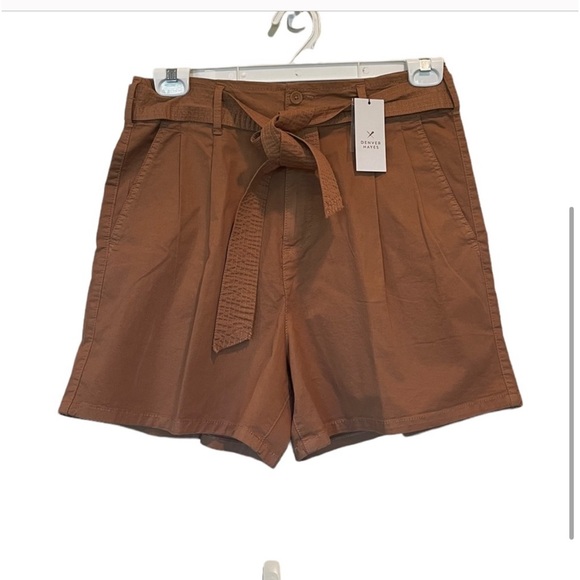 Denver Hayes NWT paper bag waist high rise camel brown tan color bohemian size10 - Picture 2 of 9